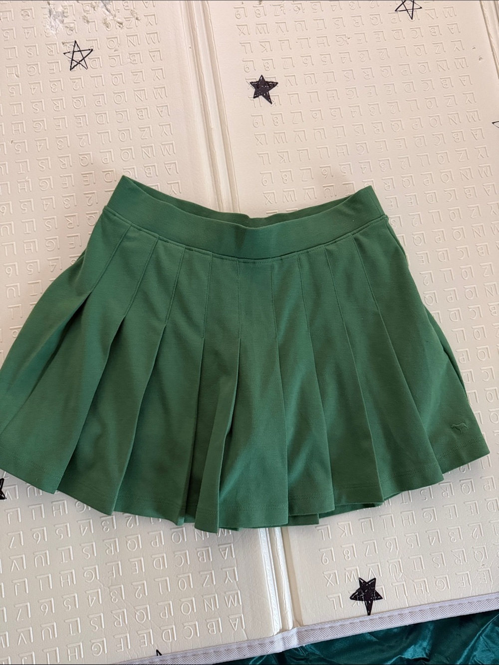 PINK Victoria's Secret Emerald Green Pleated Skater Skirt